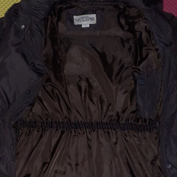 "New York Classics" down feather puffer jacket coat, faux fur hood, NEW - Picture 4 of 4